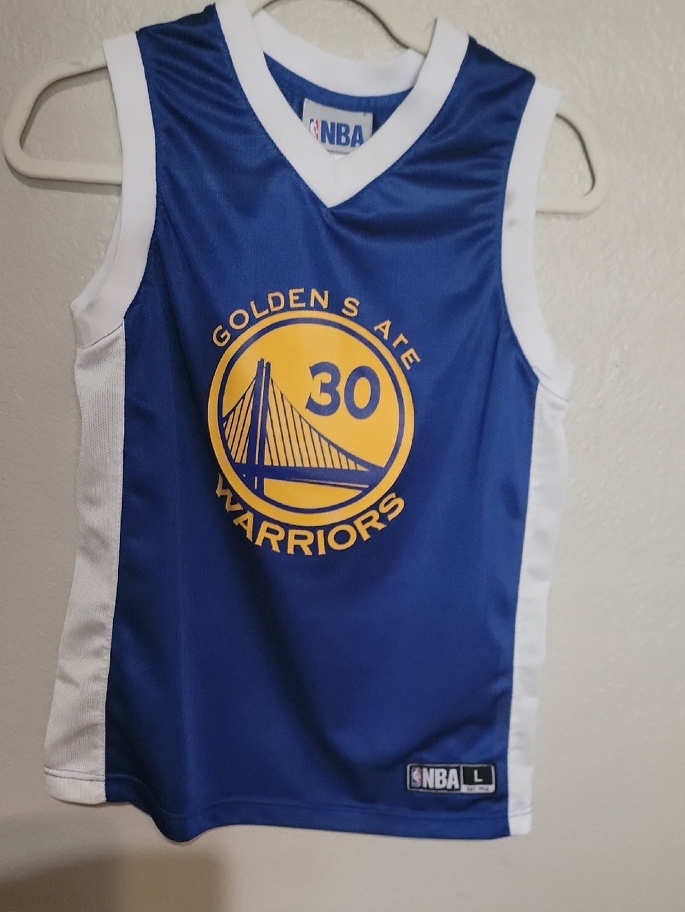 NBA Golden State Warriors Blue and Yellow Youth Basketball Jersey
